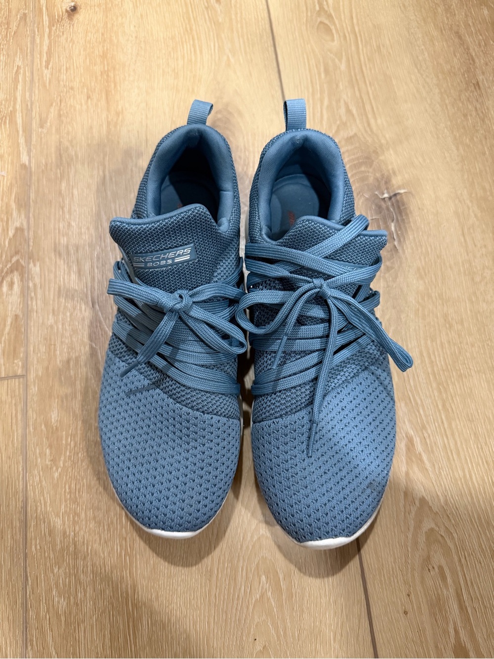 Skechers Blue Knit Athletic Sneakers